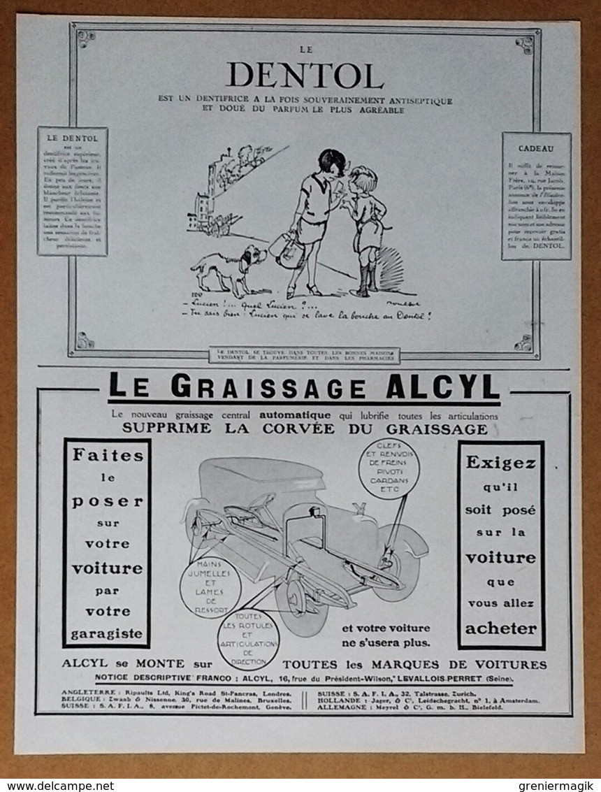 Publicité Hermès Sellier (Années 1920 - Golf, équitation...) - Dentol Par Poulbot - Le Graissage Alcyl (automobile) - Werbung