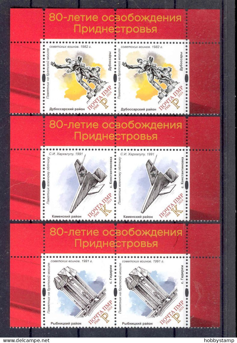 Label  Transnistria 2024 80 Years Of Liberation Of Transnistria 2х3v**MNH - Vignettes De Fantaisie
