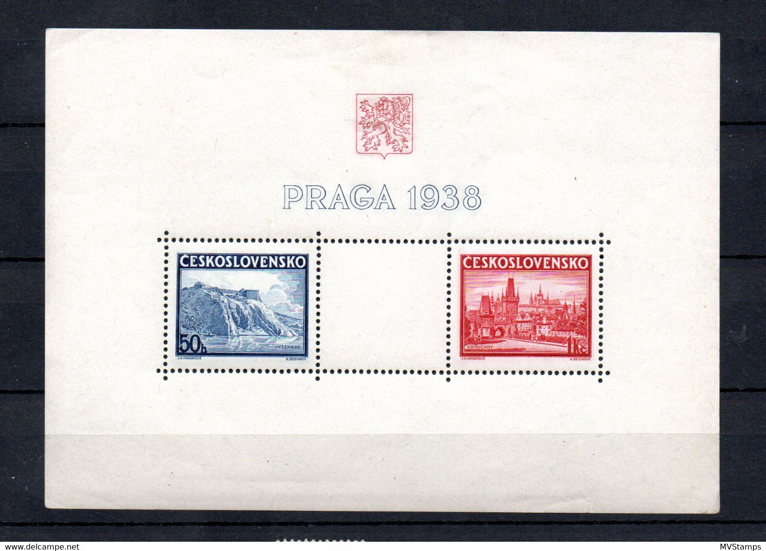 Czechoslovakia 1938 Sheet "Praha 1938" Stamps (Michel Block 4) Nice MNH - Neufs