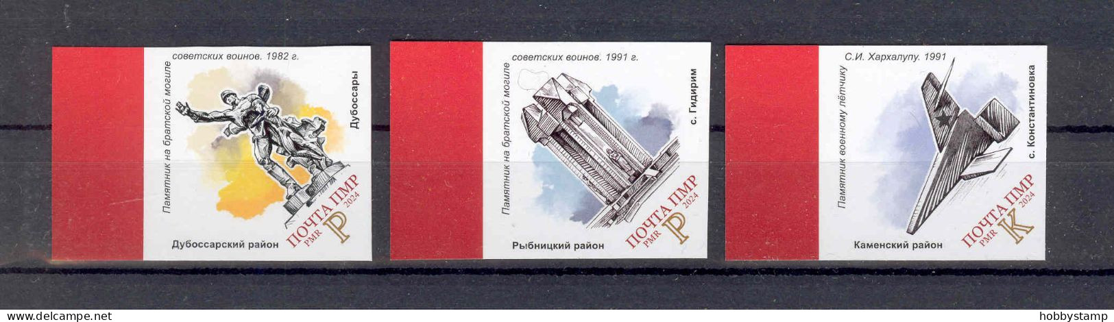 Label  Transnistria 2024 80 Years Of Liberation Of Transnistria 3v**MNH Imperforated - Vignettes De Fantaisie