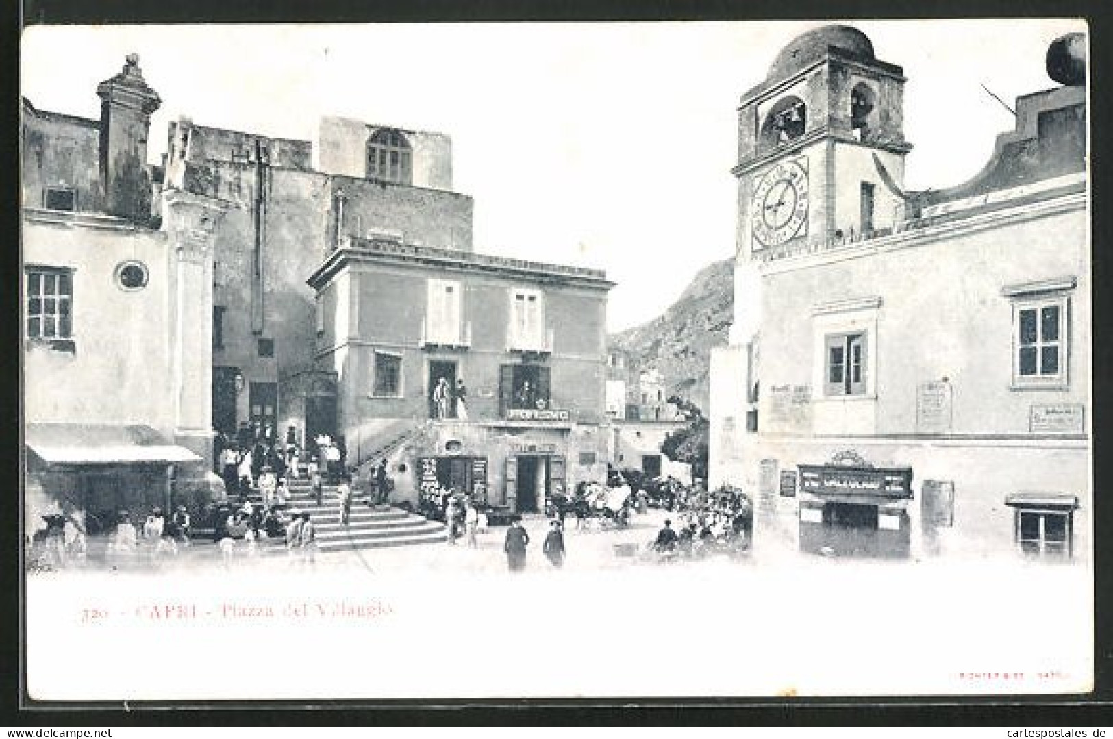Cartolina Capri, Piazza Del Villaggio  - Autres & Non Classés