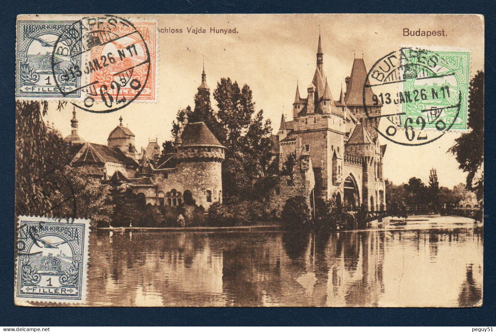 Hongrie. Budapest. Château Vajda Hunyad Au Bord De L'étang Du Parc Municipal. 1913. - Ungarn