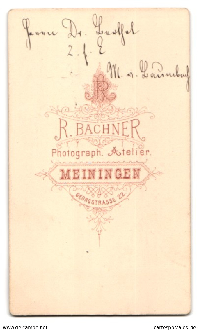 Fotografie R. Bachner, Meiningen, Georgstr. 22, Portrait Junger Mann Kutscher In Dienstkleidung  - Professions
