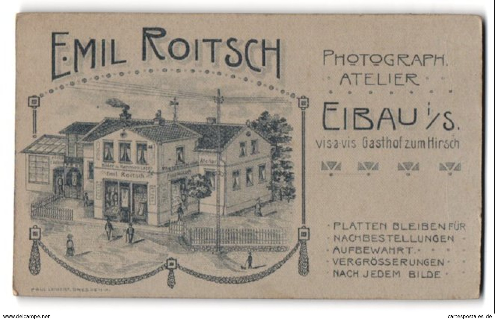 Fotografie Emil Roitsch, Eibau I. S., Ansicht Eibau I. S., Ateliersgebäude Von Aussen  - Lugares