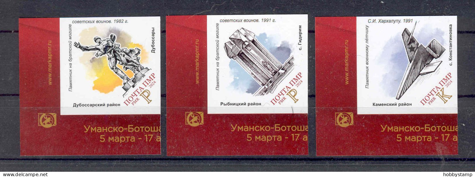 Label  Transnistria 2024 80 Years Of Liberation Of Transnistria 3v**MNH Imperforated Corner - Vignettes De Fantaisie