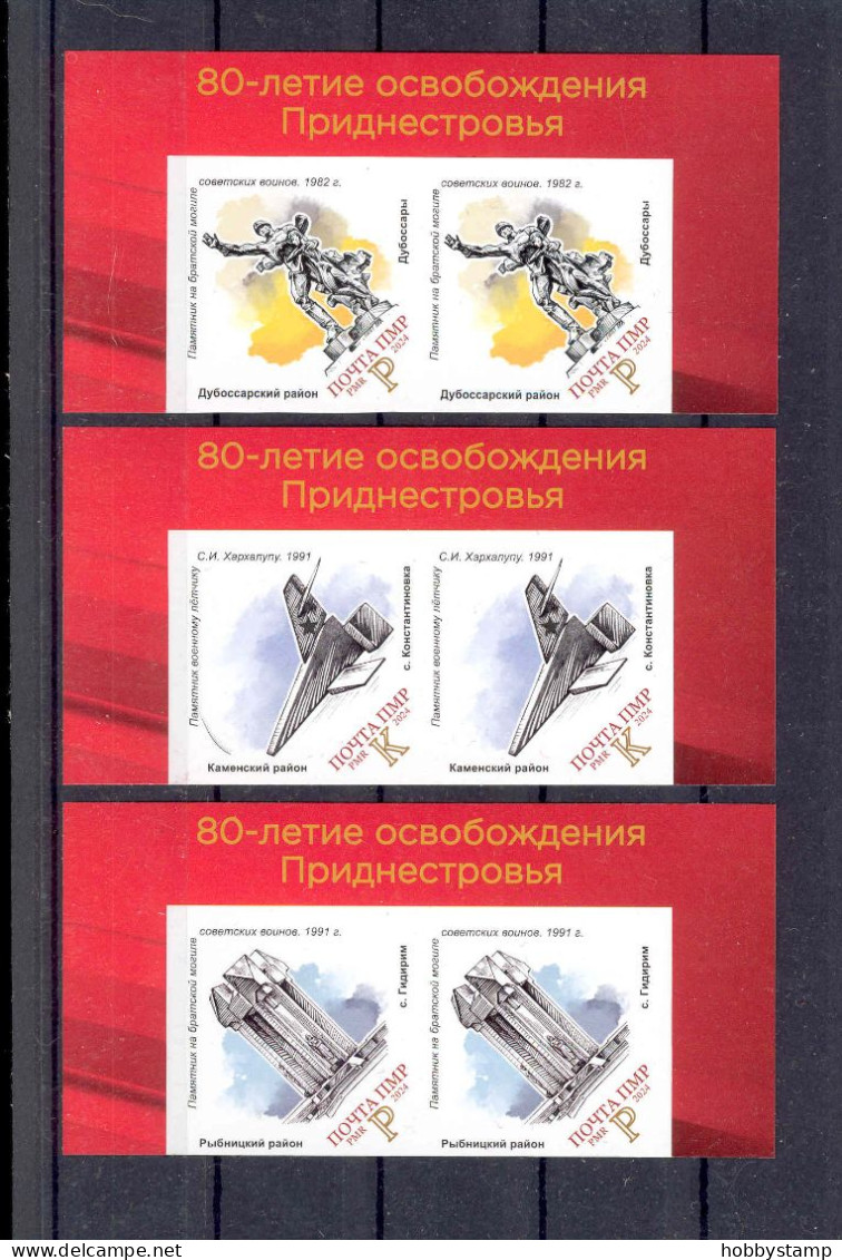 Label  Transnistria 2024 80 Years Of Liberation Of Transnistria 2х 3v**MNH Imperforated - Vignettes De Fantaisie