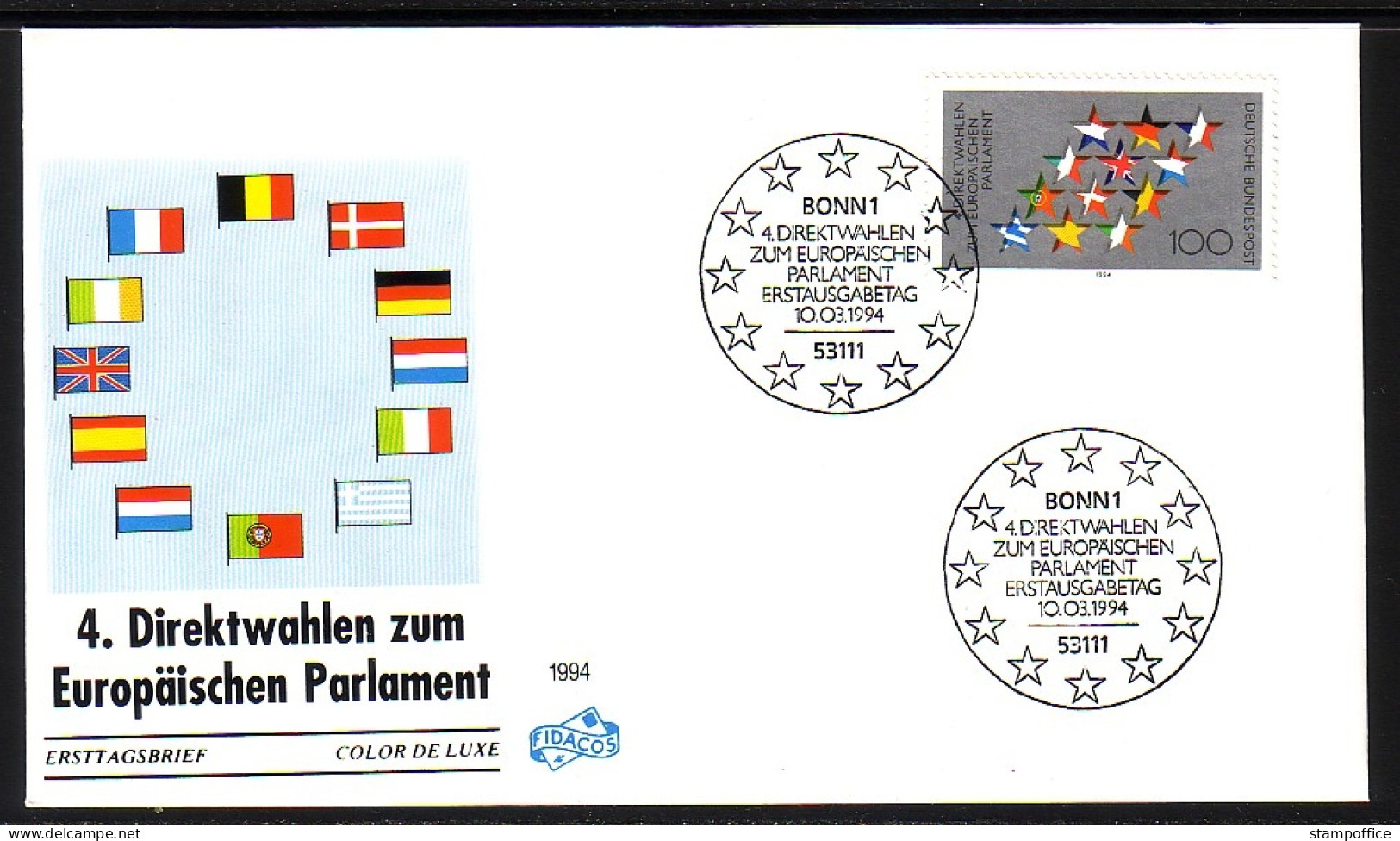 DEUTSCHLAND MI-NR. 1724 FDC(FIDACOS) MITLÄUFER 1994 DIREKTWAHLEN ZUM EUROPÄISCHEN PARLAMENT - European Ideas