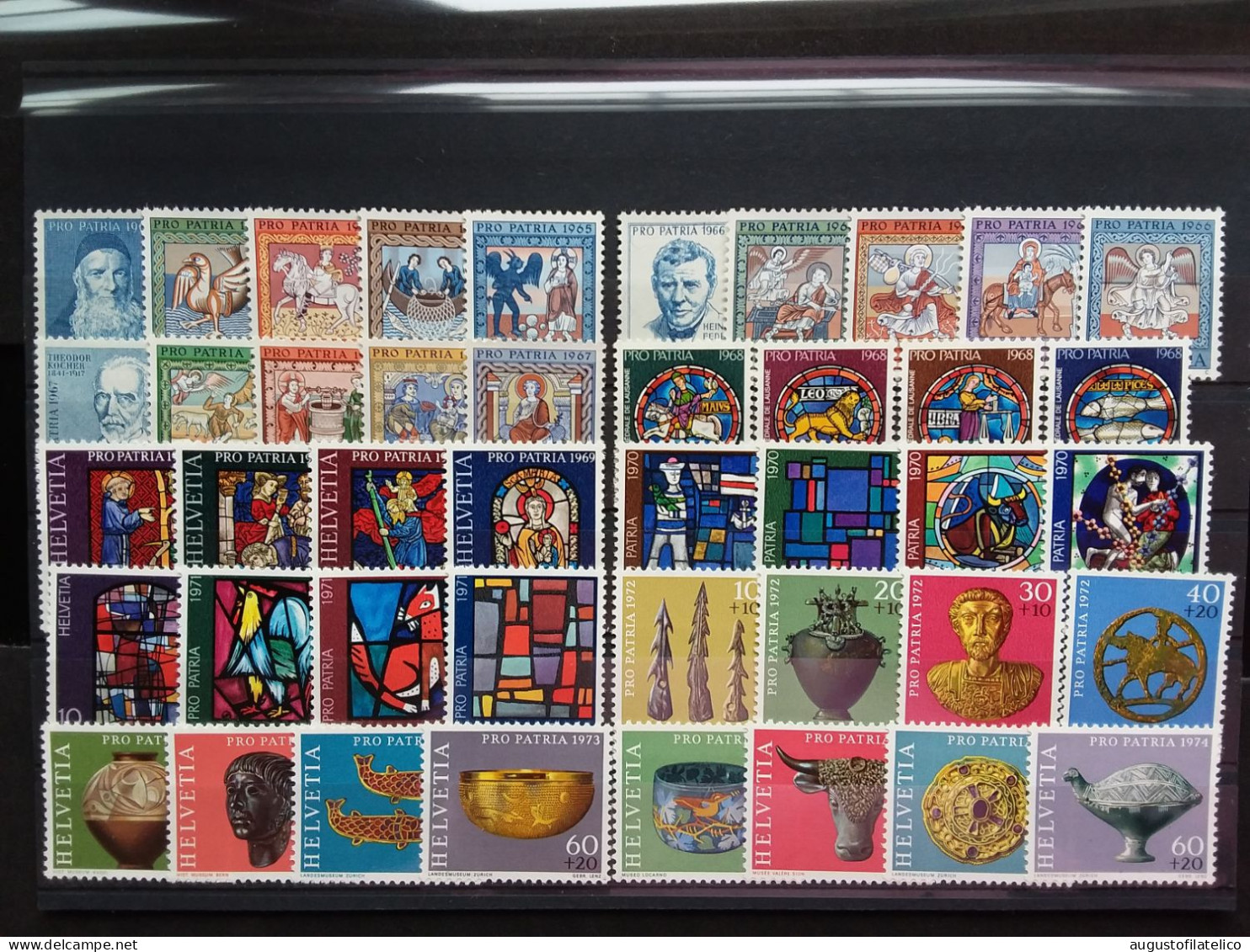 SVIZZERA - 10 Anni Pro Patria Dal 1965 Al 1974 Completo - Nuovi ** - Facciale Frs Sv 16,70 (sottofacciale) + Spese Post. - Unused Stamps