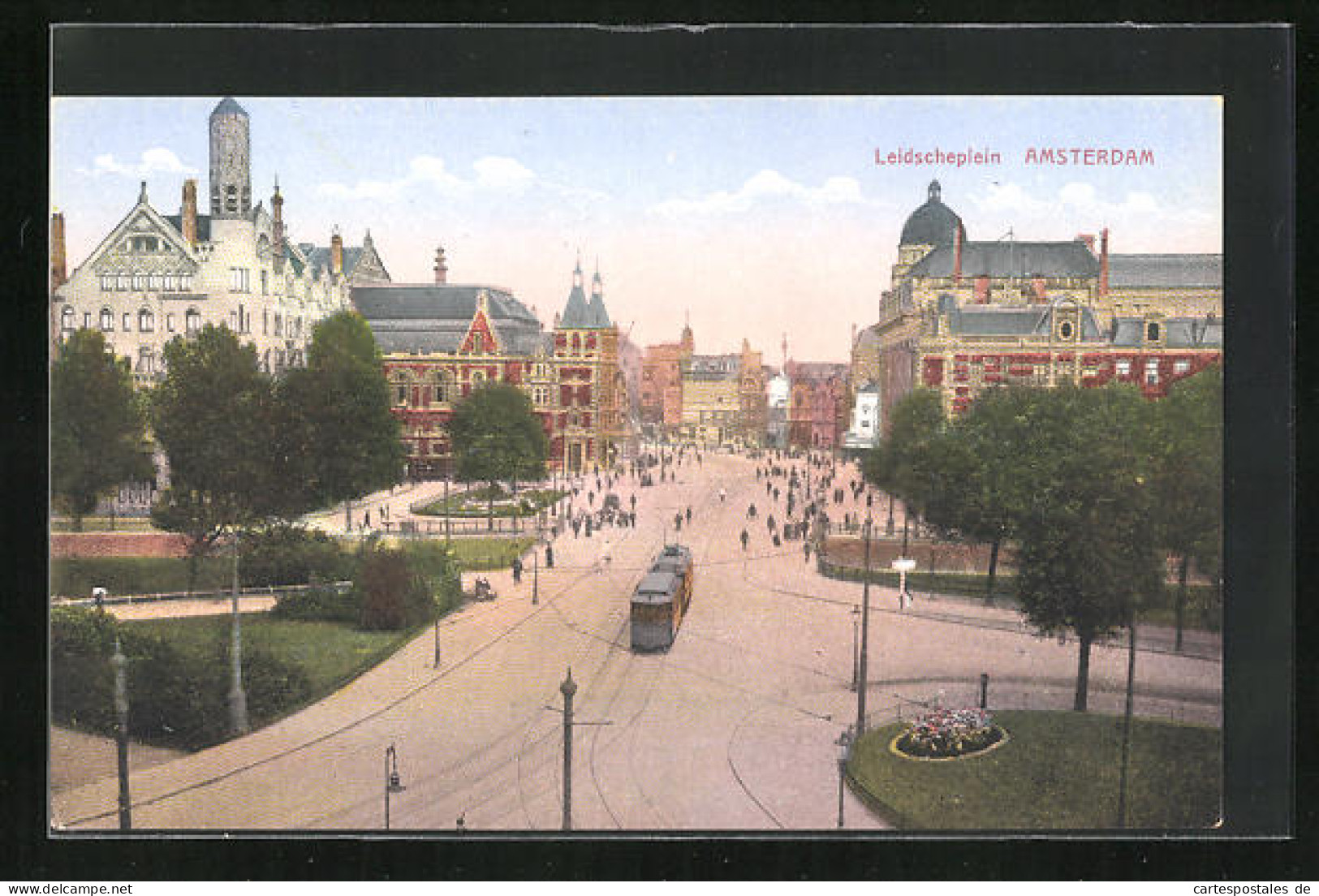 AK Amsterdam, Strassenbahn Passiert Den Leidscheplein  - Tram