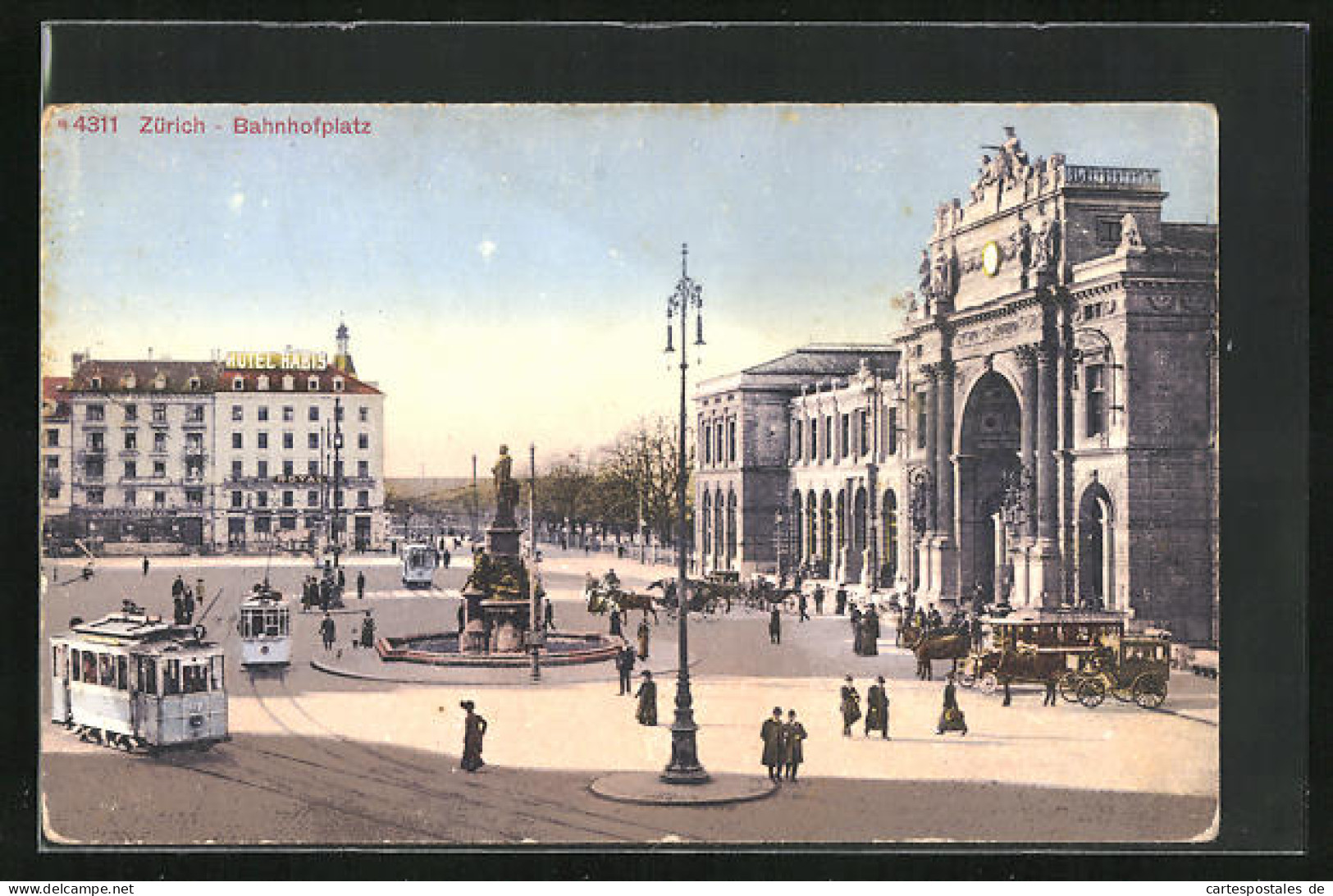 AK Zürich, Strassenbahn Am Bahnhofplatz  - Tram