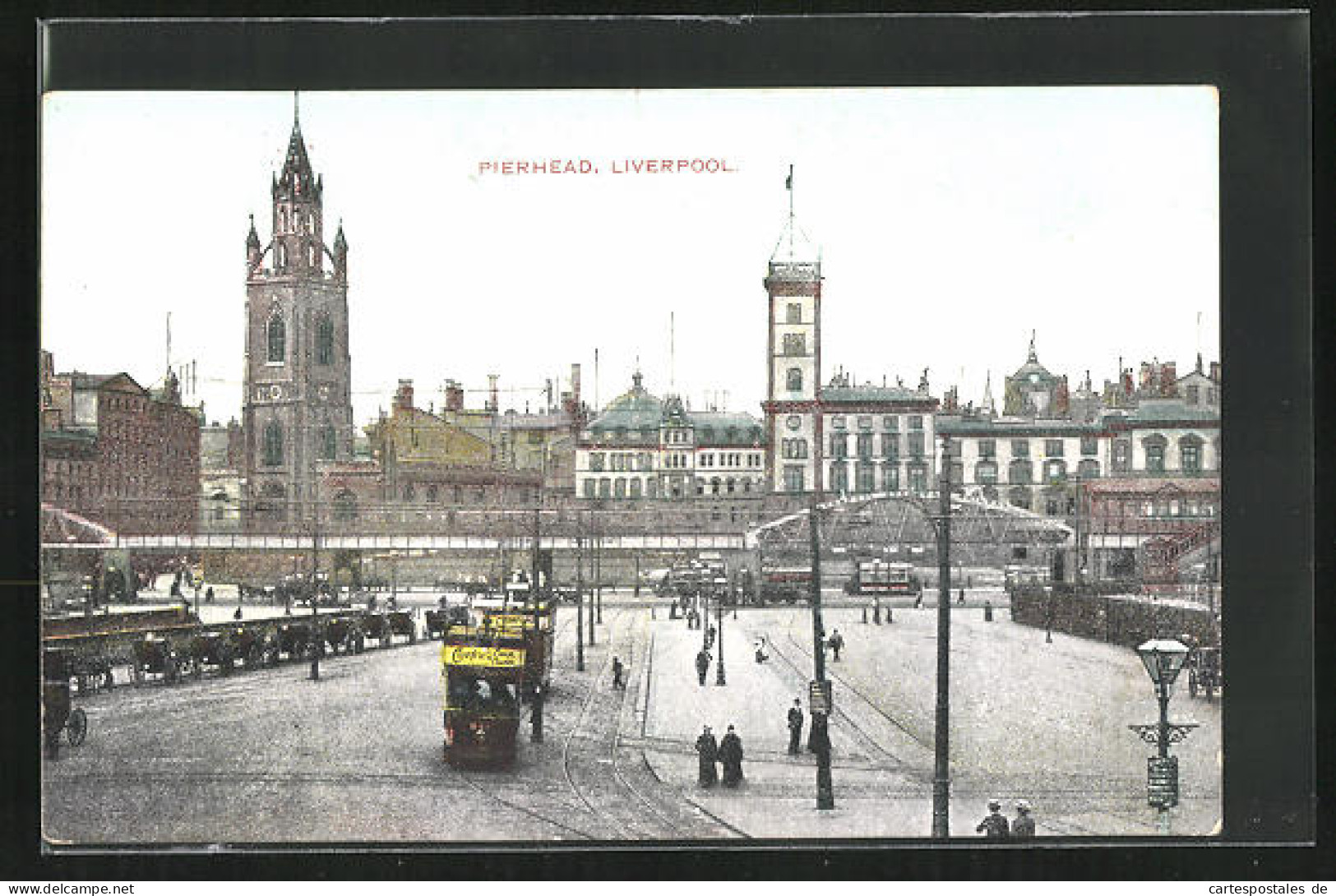 AK Liverpool, Pierhead, Strassenbahn  - Tramways