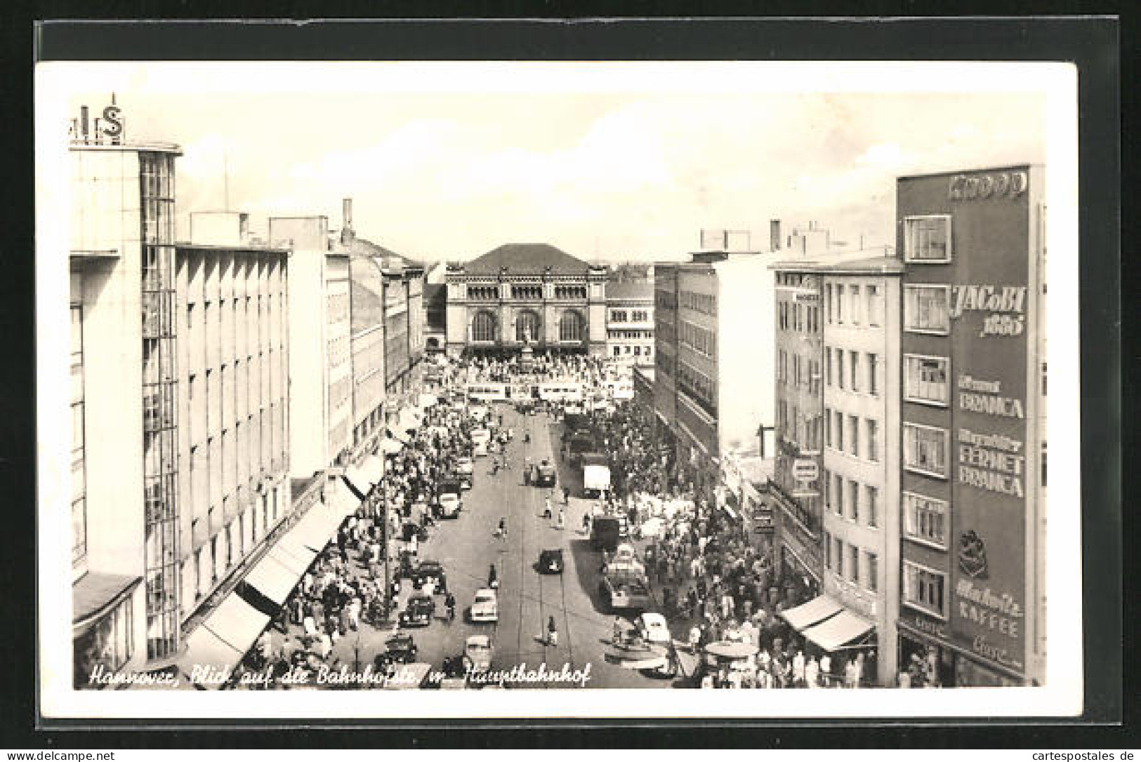 AK Hannover, Blick Auf Die Bahnhofstrasse Mit Hauptbahnhof & Strassenbahn  - Tramways