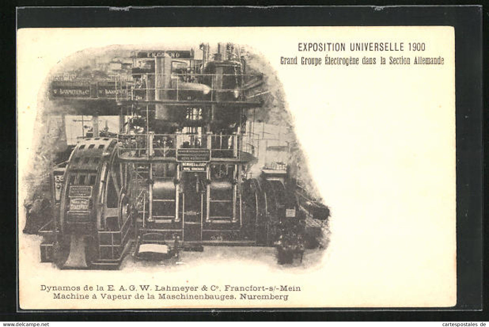 AK Paris, Exposition Universelle De 1900, Grand Groupe Électrogène Dans La Section Allemande  - Expositions