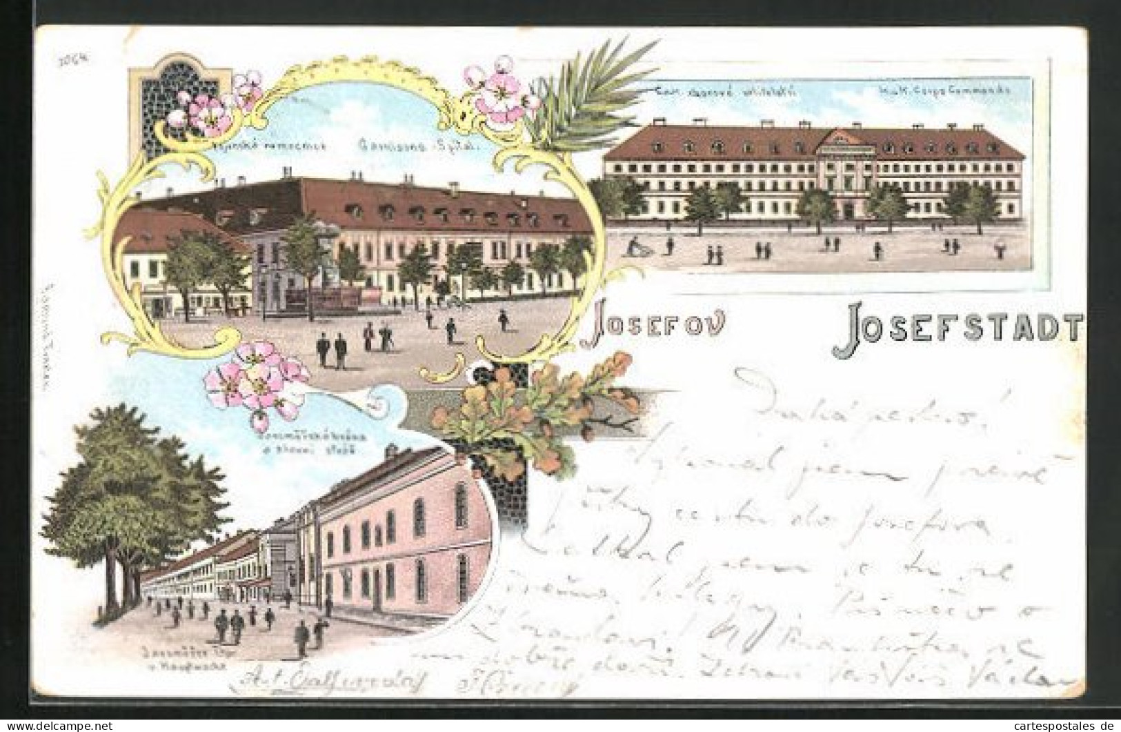 Lithographie Josefstadt / Josefov / Jaromer, Jaromerer Thor Und Hauptwache, Garnisons-Spital  - Tchéquie