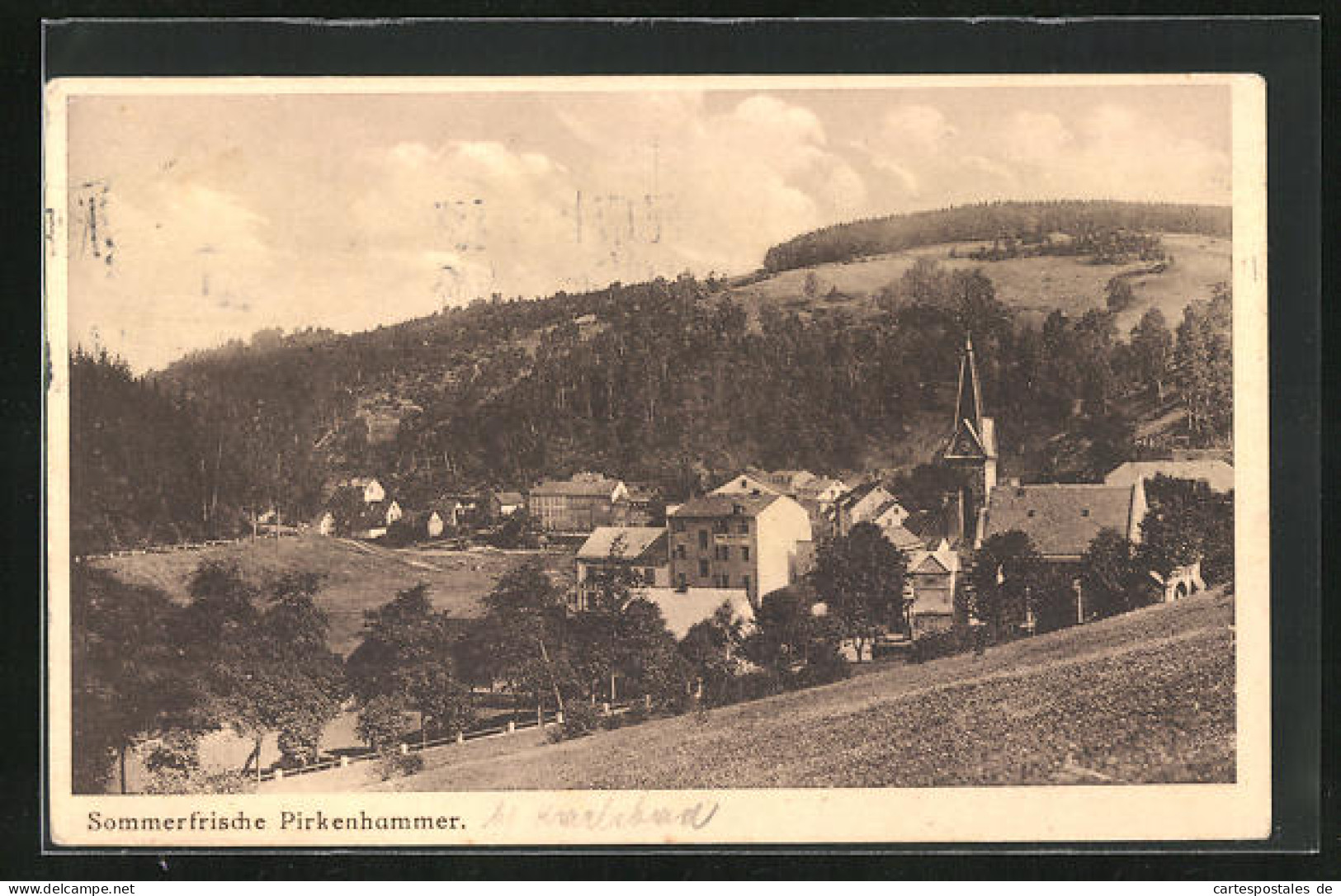 AK Pirkenhammer, Blick über Den Ort Mit Kirche  - Tchéquie