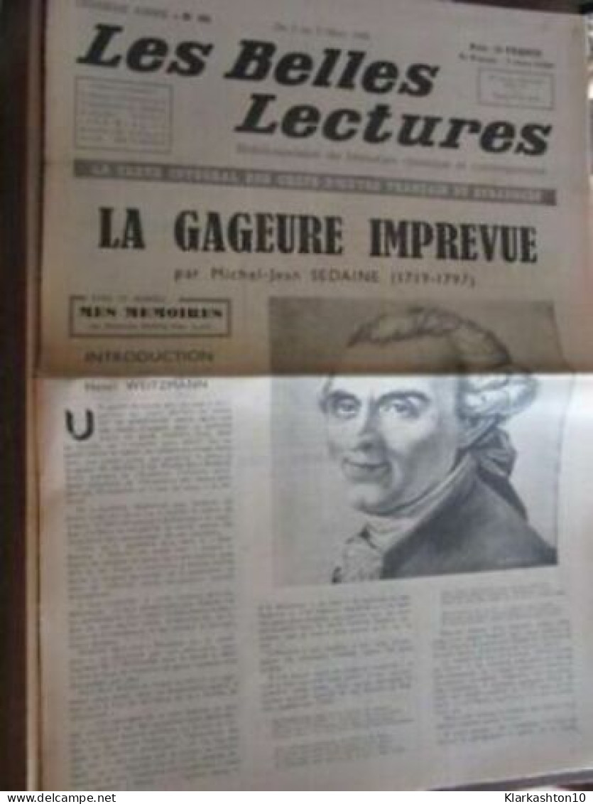 Les Belles Lectures N101 Du 3 Au 9 Mars 1948 Sedaine La Gageur - Sonstige & Ohne Zuordnung