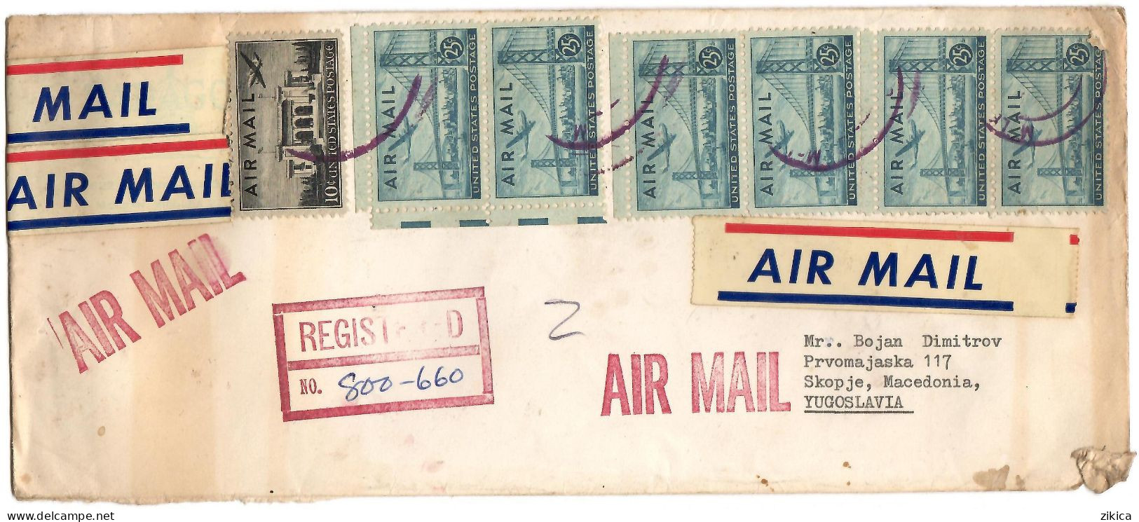 United States REGISTERED Letter Via Yugoslavia 1969,AIR MAIL,McLean,VA - Lettres & Documents