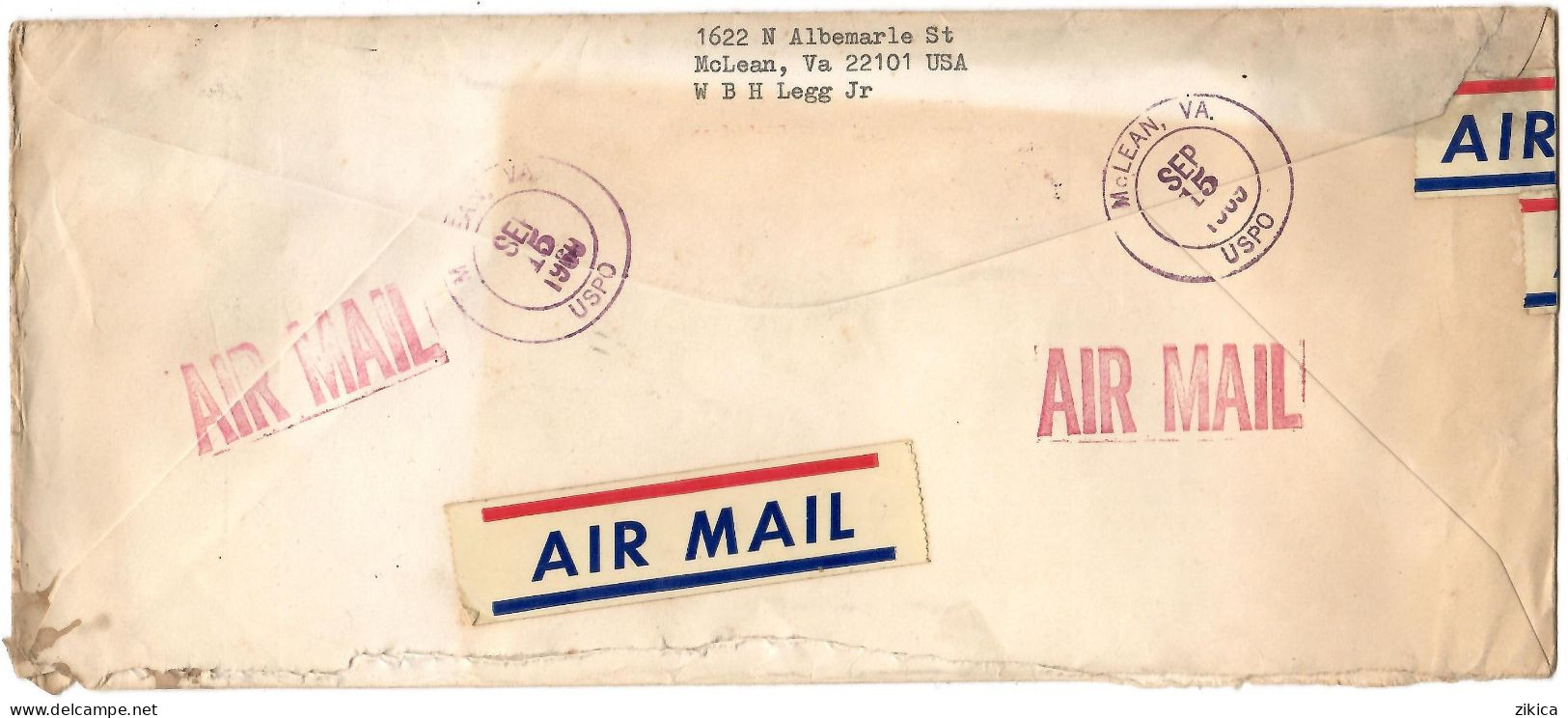 United States REGISTERED Letter Via Yugoslavia 1969,AIR MAIL,McLean,VA - Cartas & Documentos