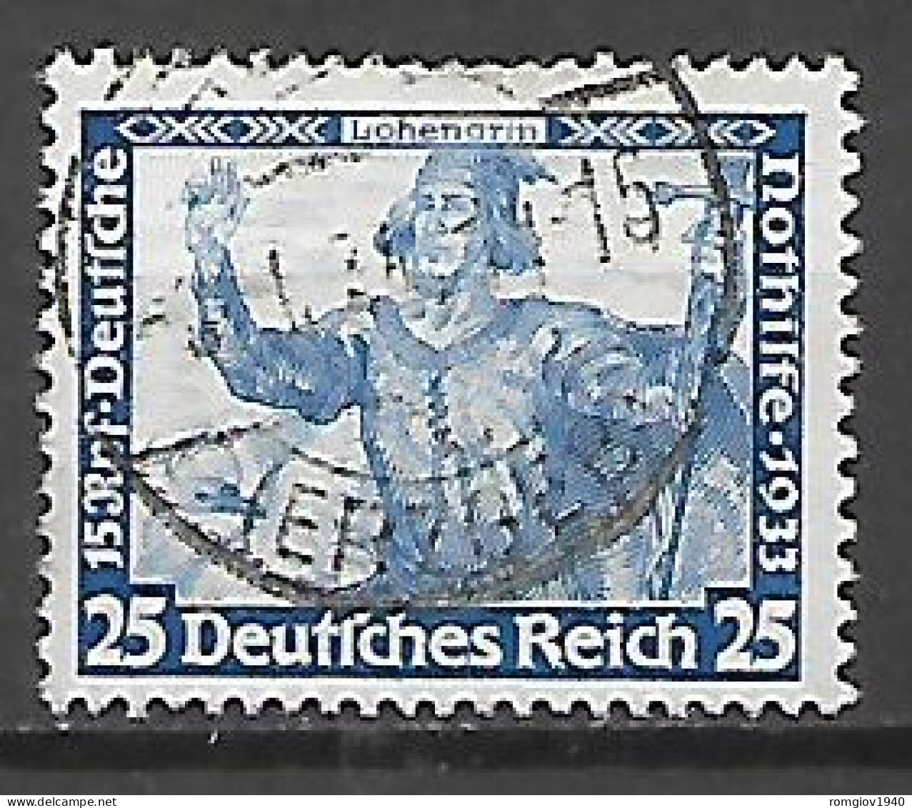 GERMANIA REICH TERZO REICH 1933 OPERE MUSICALI DI WAGNER UNIF.477 USATO VF DENT.14X30 - Used Stamps