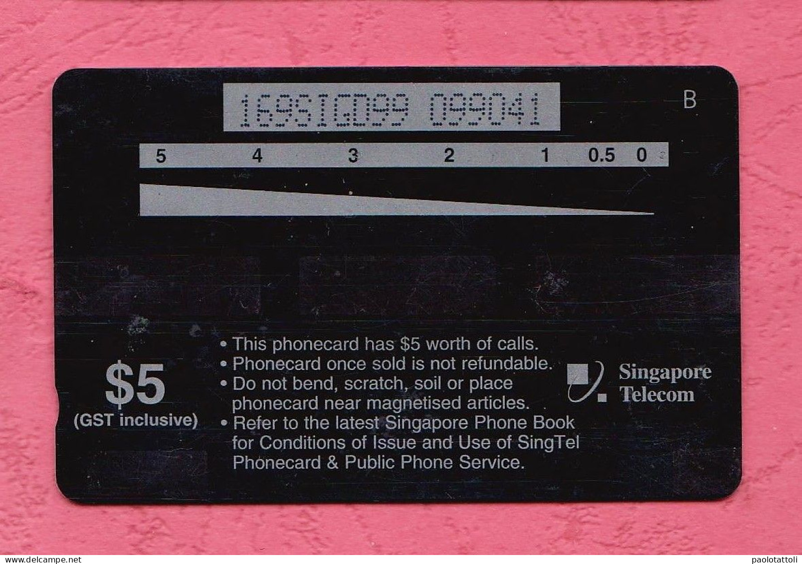 Singapore- Tiger- Singapore Telecom. Used Phone Card By 5 Dollars. - Singapore