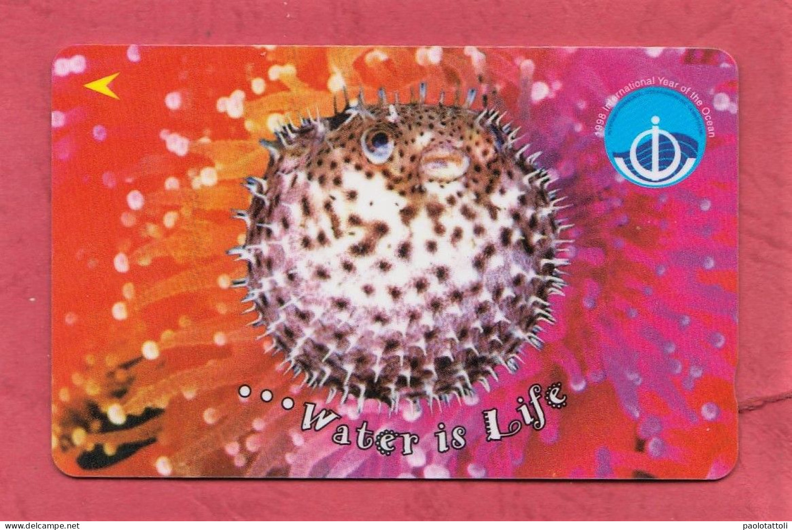 Singapore- Water Is Life. 1998 International Year Of The Ocean- Singapore Telecom. Used Phone Card By 20 Dollars. - Singapur