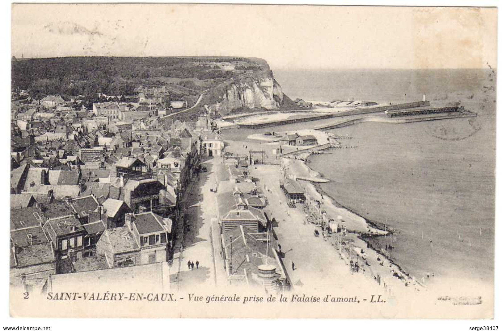 Saint Valéry En Caux - Vue Générale Prise De La Falaise D'Amont - 1922 # 9-7/23 - Saint Valery En Caux