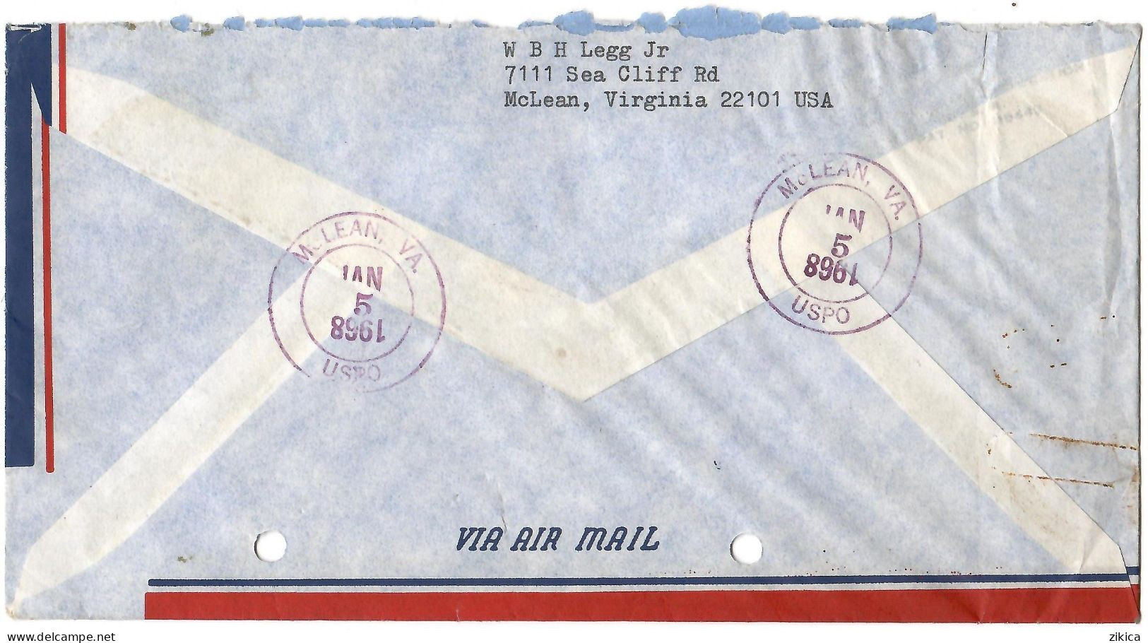 United States REGISTERED Letter Via Yugoslavia 1968 McLean VA - Briefe U. Dokumente