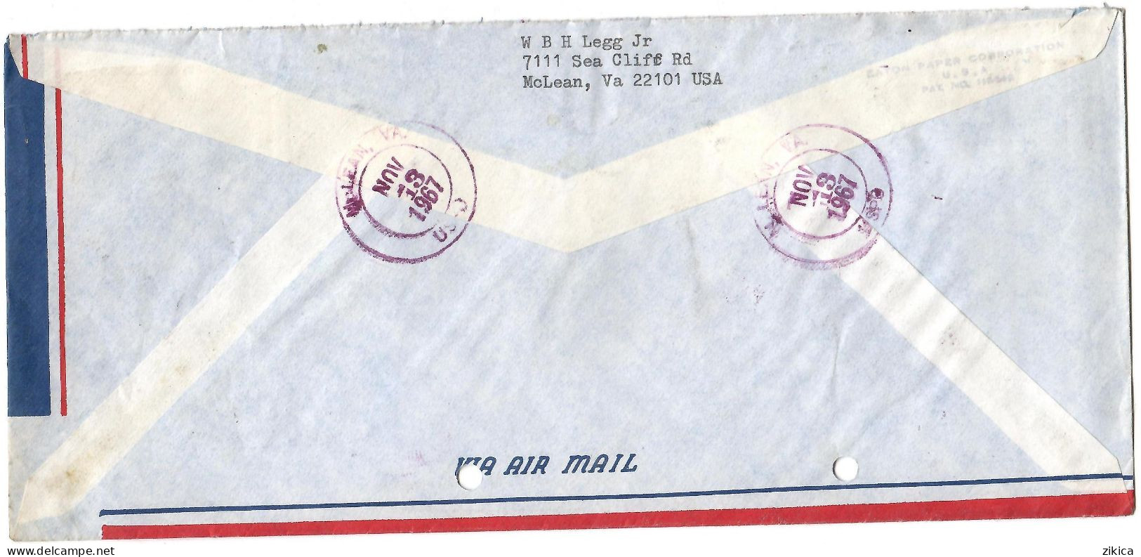 United States REGISTERED Letter Via Yugoslavia 1967 McLean VA - Lettres & Documents