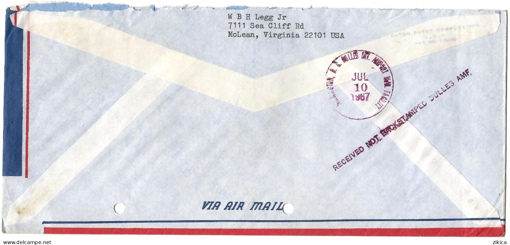 United States REGISTERED Letter Via Yugoslavia 1967 McLean VA - Briefe U. Dokumente