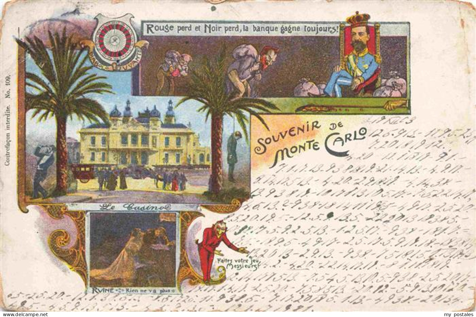 73977624 MONTE-CARLO_MONACO Casino Kuenstlerkarte - Andere & Zonder Classificatie