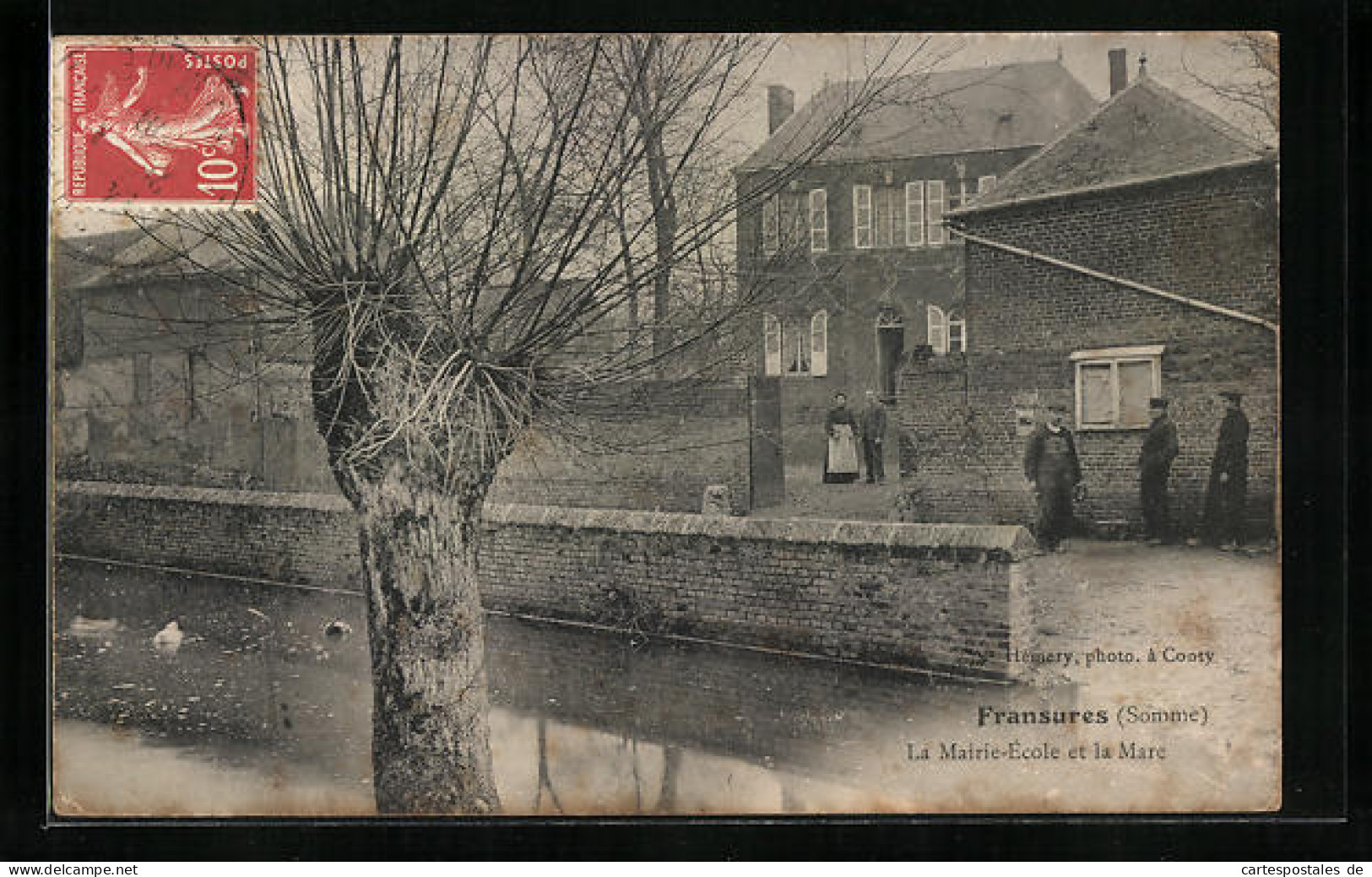 CPA Fransures, La Mairie-Ecole Et La Mare  - Autres & Non Classés