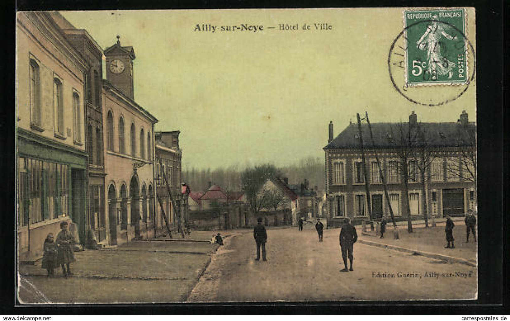 CPA Ailly-sur-Noye, Hotel De Ville, Grand Place  - Ailly Sur Noye