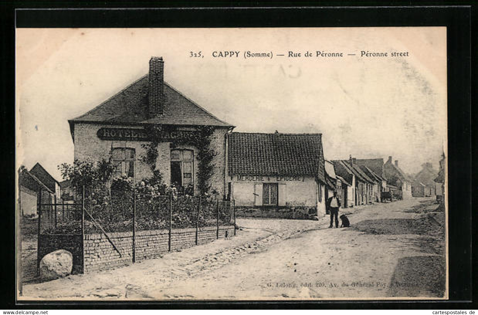 CPA Cappy, Rue De Peronne, Hotel  - Peronne