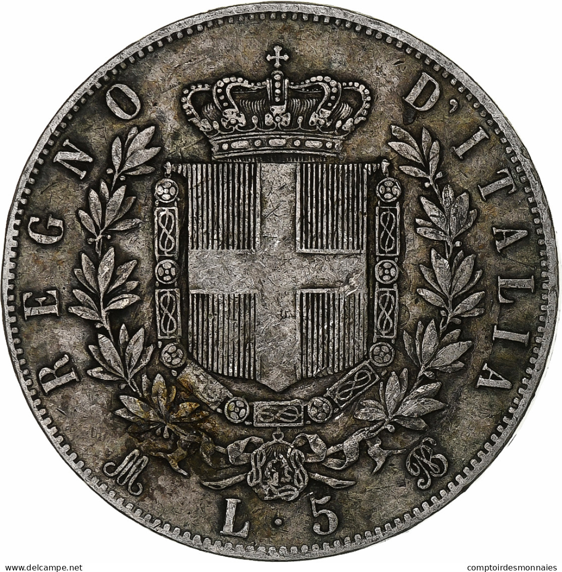 Italie, Vittorio Emanuele II, 5 Lire, 1869, Milan, Argent, TB, KM:8.3 - 1861-1878 : Victor Emmanuel II.