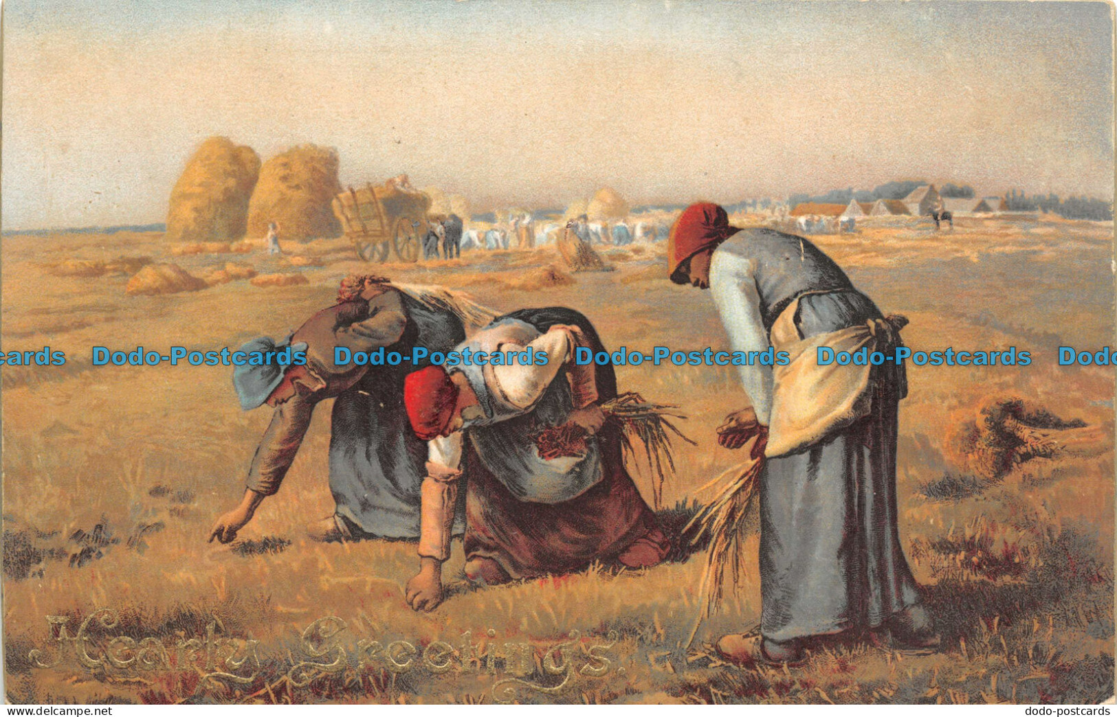 R099638 Hearty Greetings. The Gleaners. Millet. Misch. Worlds Galleries. Series - Monde