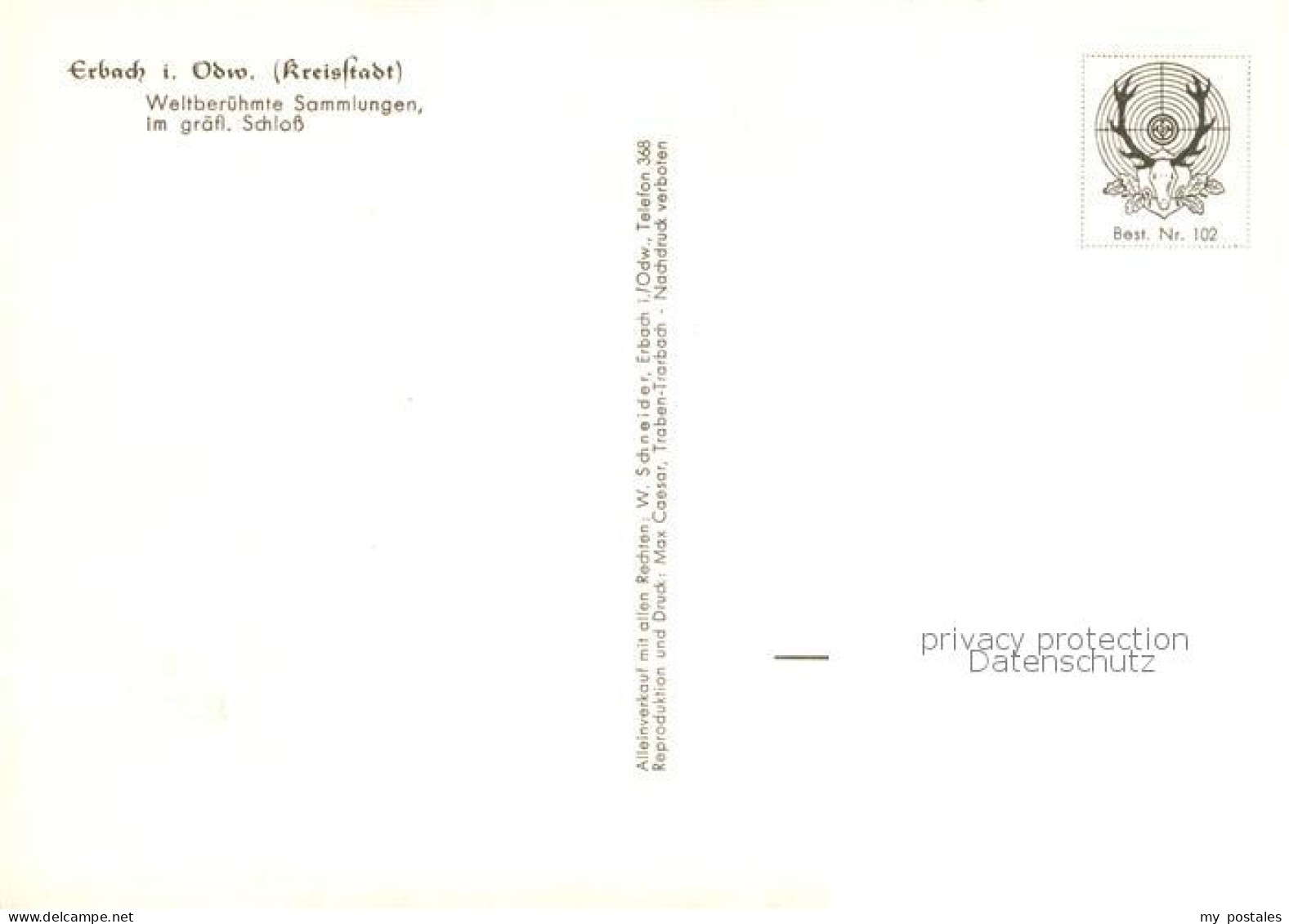 73867289 Erbach Odenwald Ortsmotiv Kuenstlerkarte Erbach Odenwald - Erbach