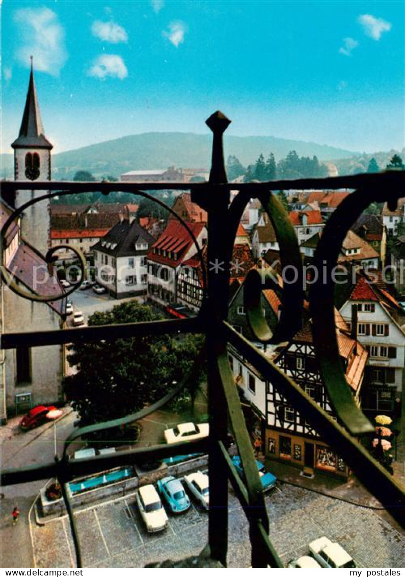 73867276 Mosbach Baden Blick Vom Rathausturm Auf Den Marktplatz Zur Stiftskirche - Mosbach