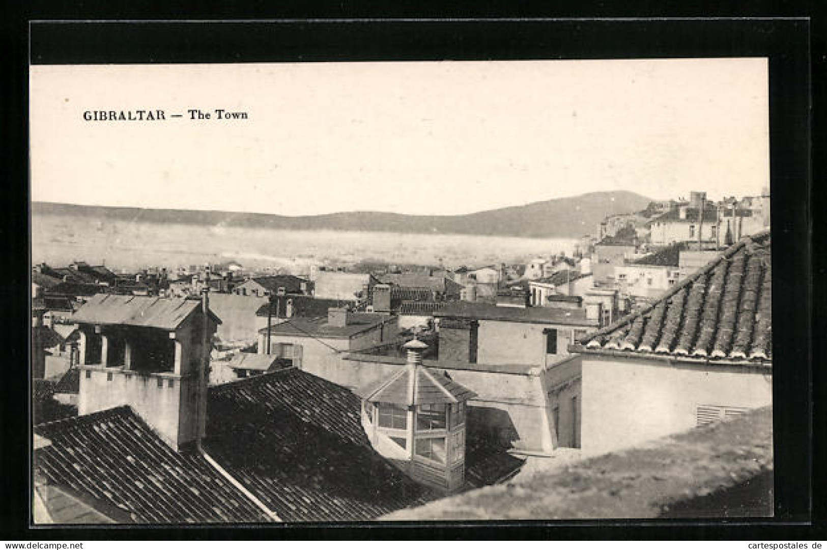 Postal Gibraltar, Looking Over The Roofs Of The Houses And The Town  - Gibraltar