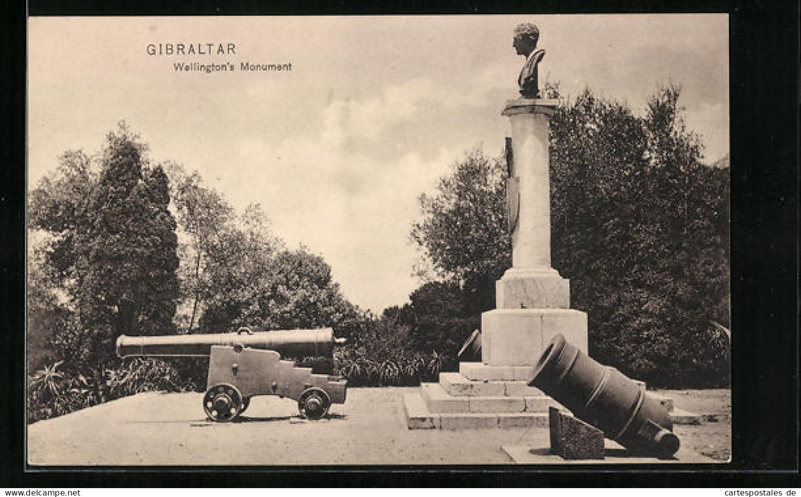 Postal Gibraltar, Cannon At The Wellington Monument  - Gibraltar