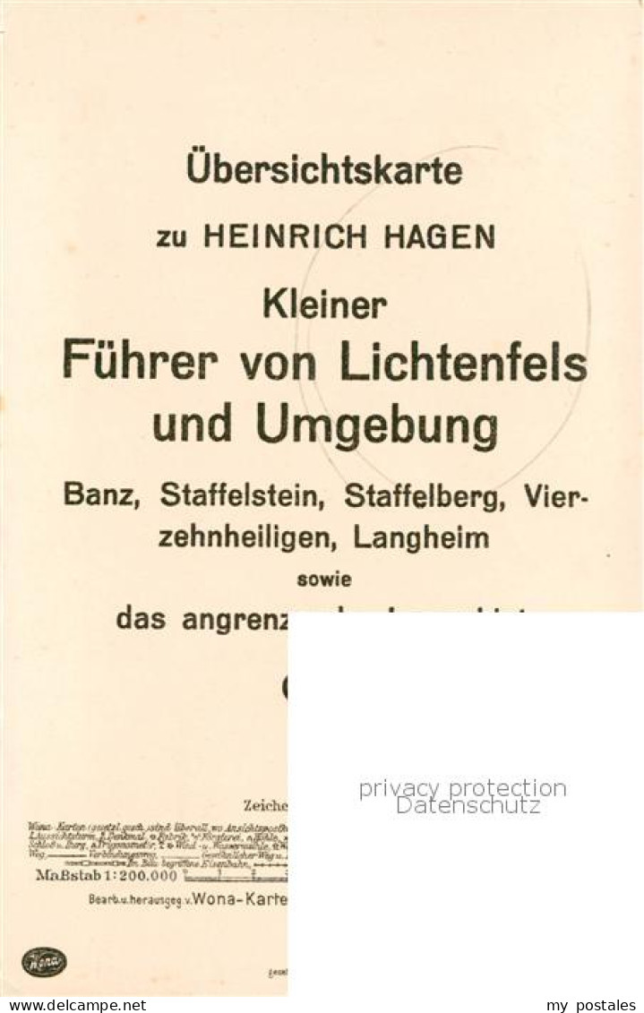 73867236 Lichtenfels Bayern Uebersichtskarte Mit Banz Staffelstein Staffelberg V - Lichtenfels