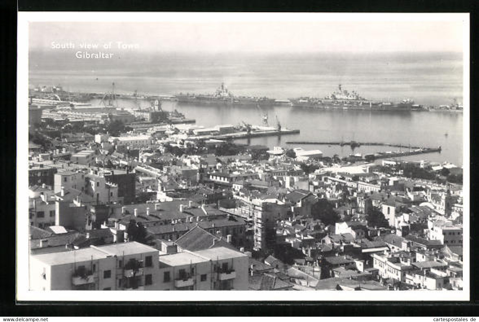 Postal Gibraltar, South View Of Town With The Bay Area  - Gibraltar