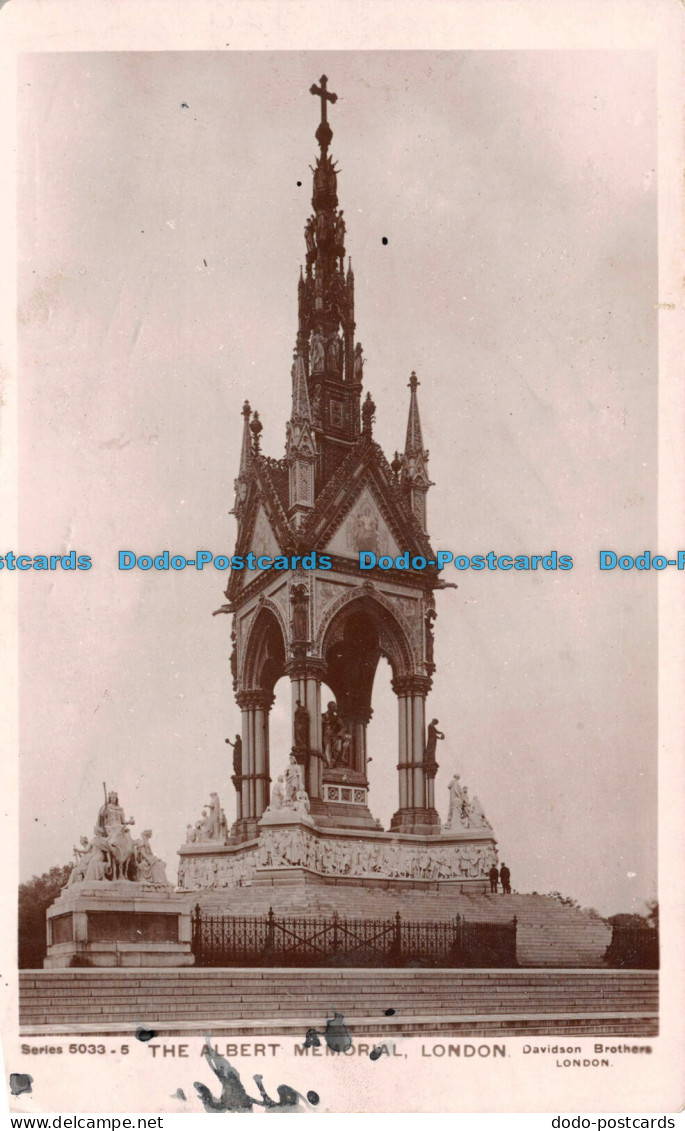 R101072 Series 5033 5. The Albert Memorial. London. Davidson Brothers. Real Phot - Autres & Non Classés