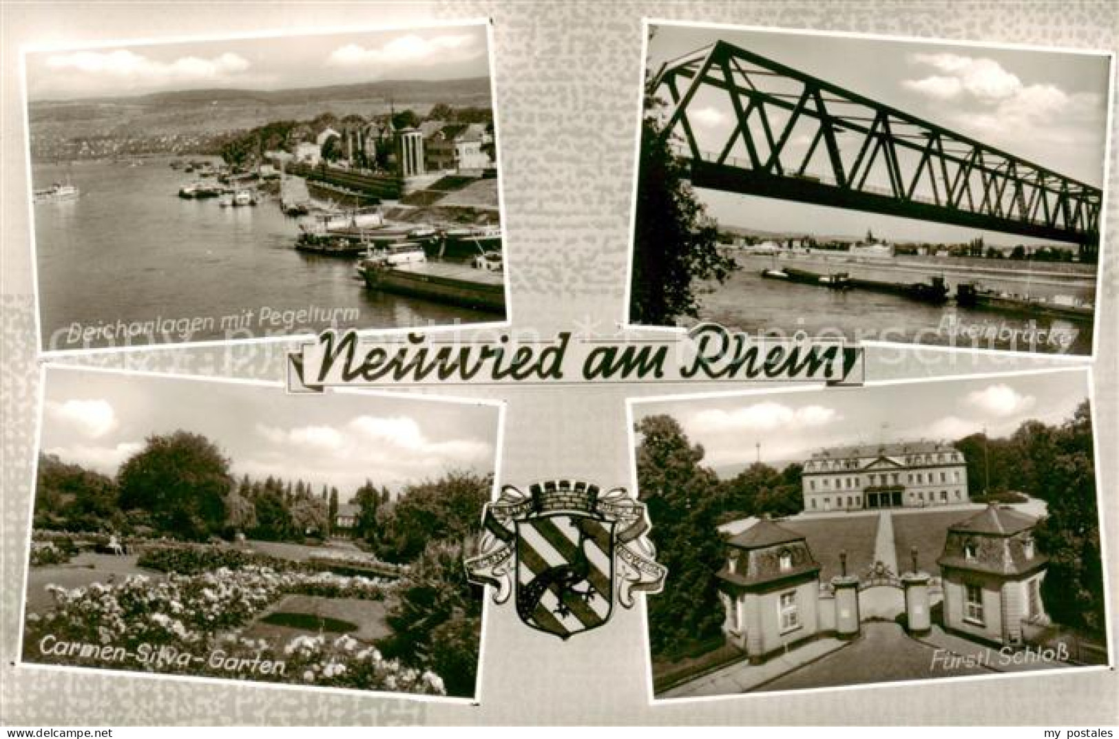 73833221 Neuwied Rhein Deichanlagen Mit Pegelturm Rheinbruecke Carmen Silva Gart - Neuwied