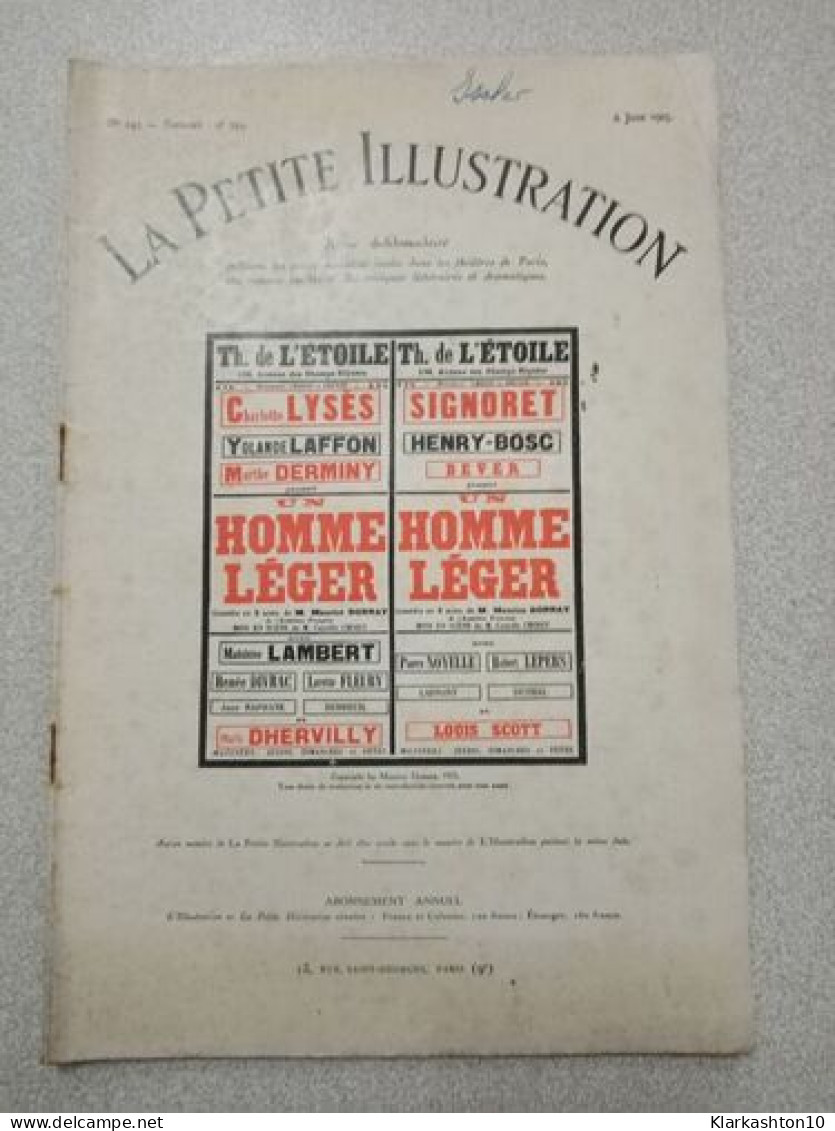 La Petite Illustration N.245 - Juin 1925 - Non Classés