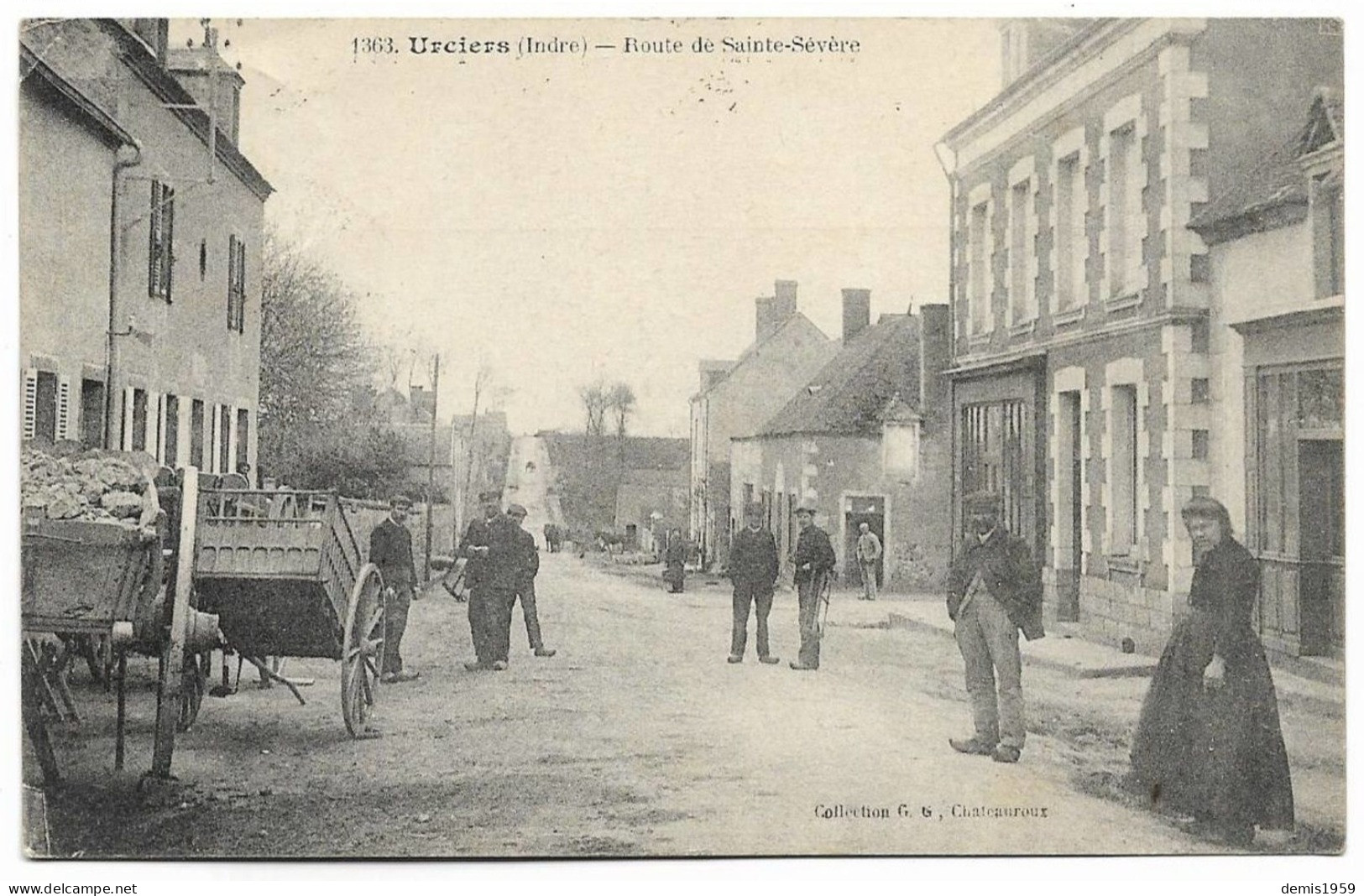 36- URCIERS Dans L' INDRE En BERRY - ROUTE De SAINTE SEVERE , TRES BELLE  ANIMATION VERS 1910 - La Chatre