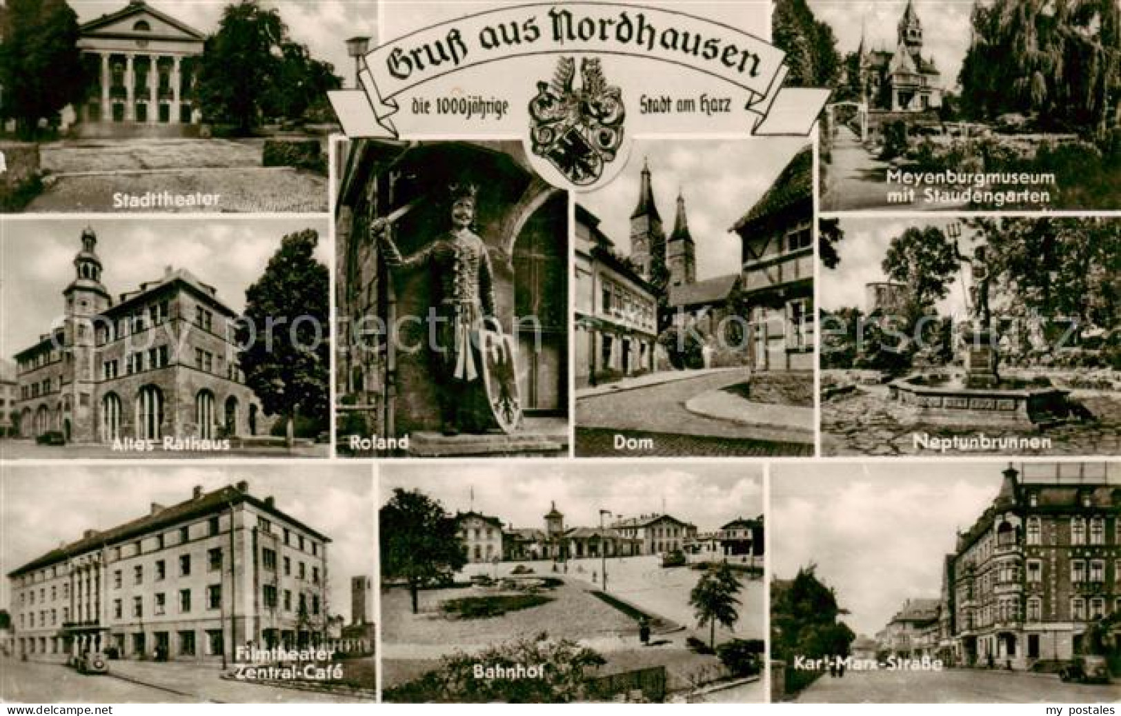 73833144 Nordhausen  Harz Stadttheater Altes Rathaus Roland Dom Meyenburgmuseum  - Nordhausen