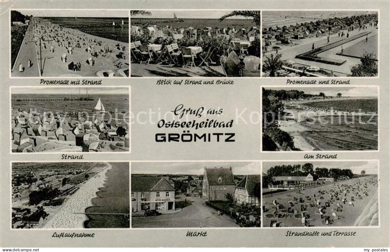 73833142 Groemitz Ostseebad Promenade Strand Bruecke Fliegeraufnahme Markt Stran - Grömitz