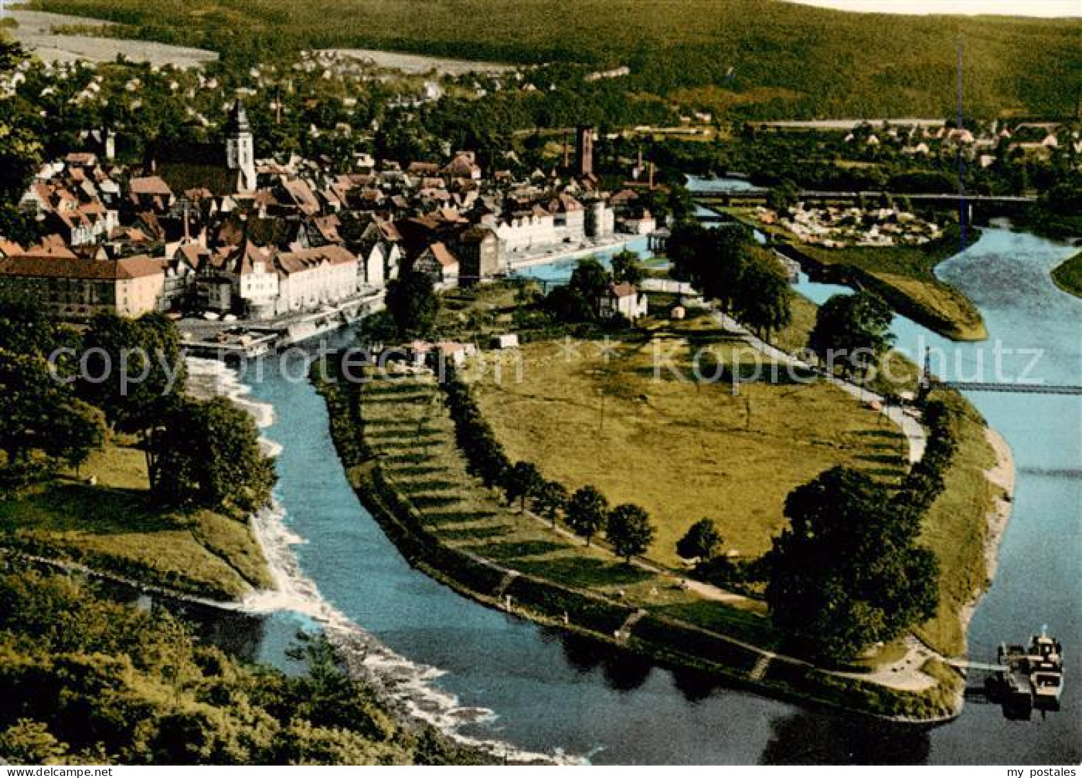 73833110 Hann. Muenden Zusammenfluss Von Werra Und Fulda Fliegeraufnahme Hann. M - Hannoversch Muenden