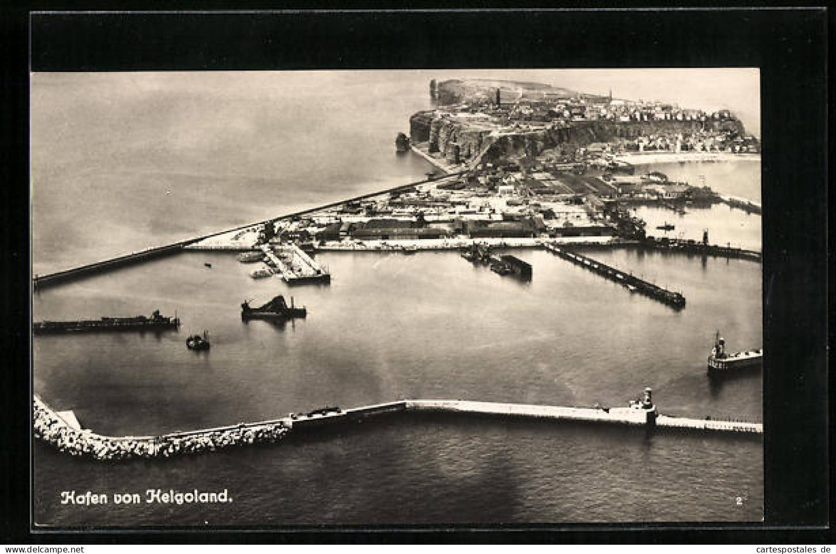 AK Helgoland, Luftbild Der Insel Mit Hafen  - Helgoland