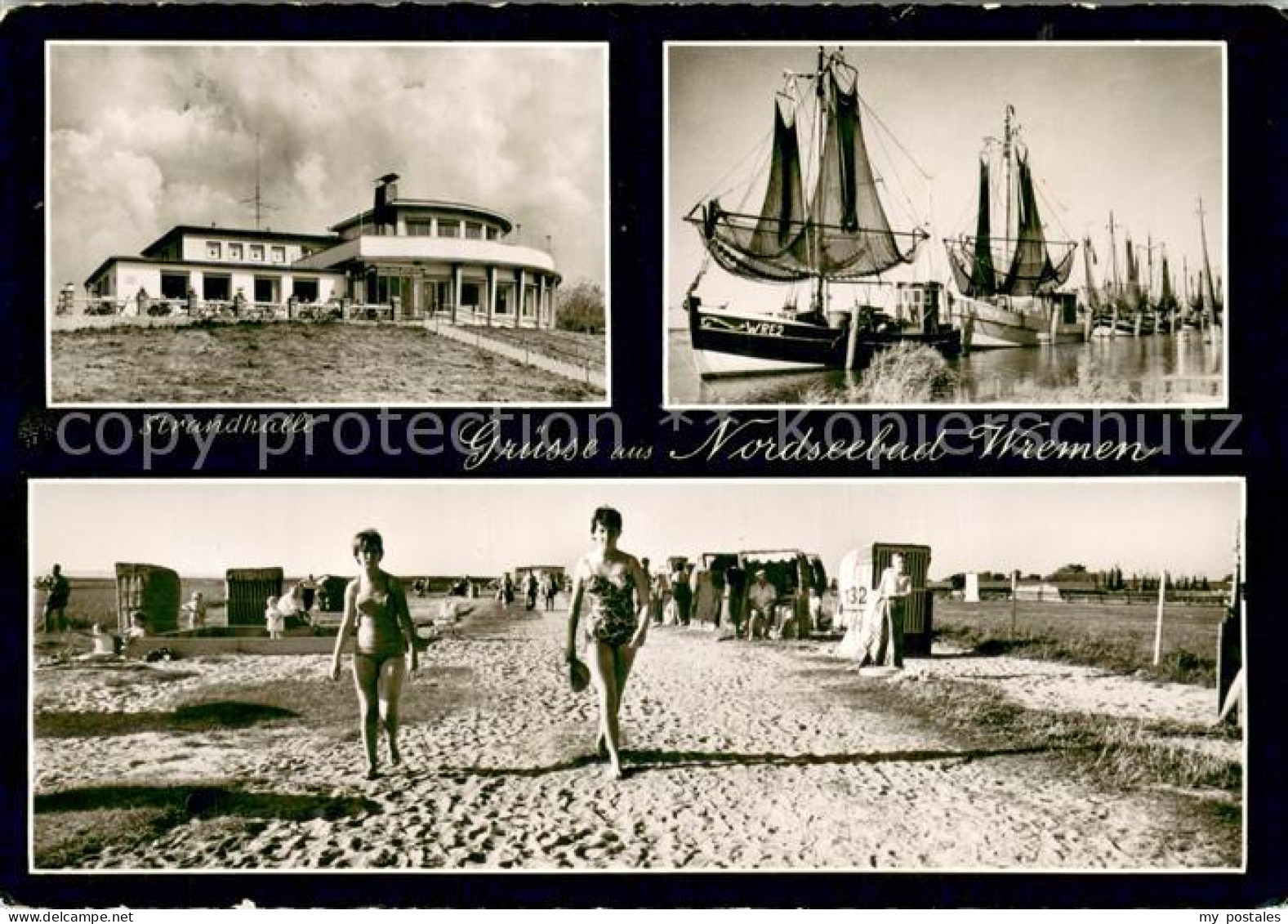 73759275 Wremen Strandhalle Segelschiffe Strandpartie Wremen - Autres & Non Classés